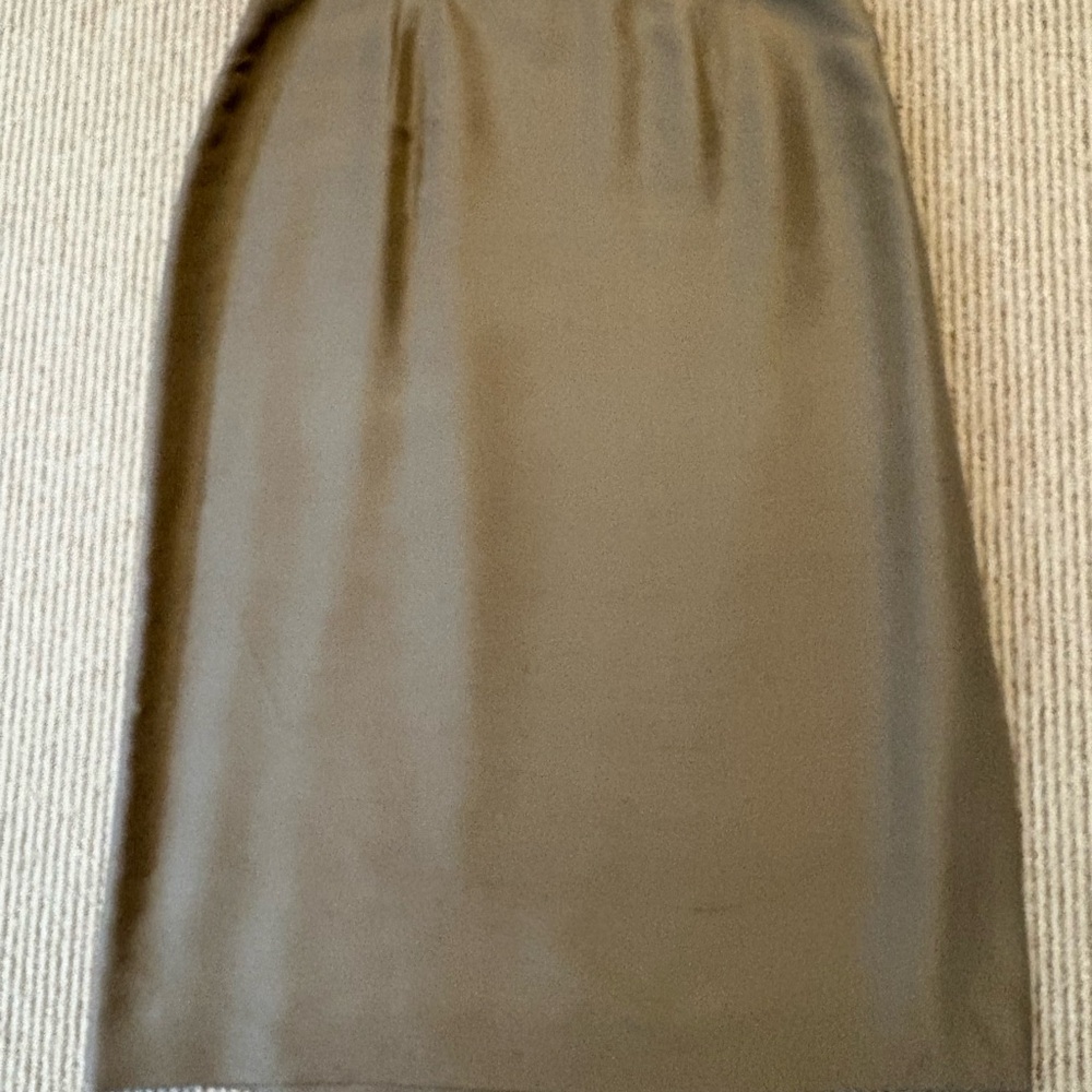 NEW Designer Patrick Christopher Silk Mocha Midi Pencil Skirt - 16